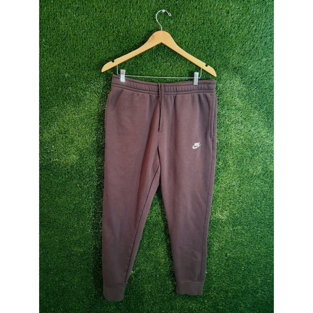 Nike Sportswear Club Fleece Joggers Mens Size Large Brown Sweatpants L Nike Logo